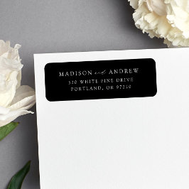 Etiqueta Endereço de devolução preto e branco do Elegante m