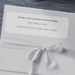 Etiqueta Endereço de Devolução Preto na moda Wedding<br><div class="desc">Etiqueta de Endereço de Devolução Preto na moda para os envelopes de casamento</div>