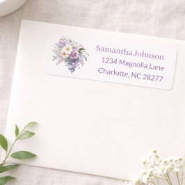 Etiqueta Endereço de Devolução Roxo Elegante Personalizado