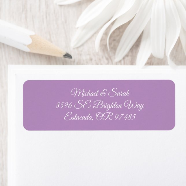 Etiqueta Endereço de Devolução Roxo Pastel Macio Elegante (Insitu)