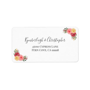 Etiqueta Endereço de devolução RSVP de Casamento Floral 
