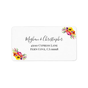 Etiqueta Endereço de Devolução RSVP de Casamento Floral