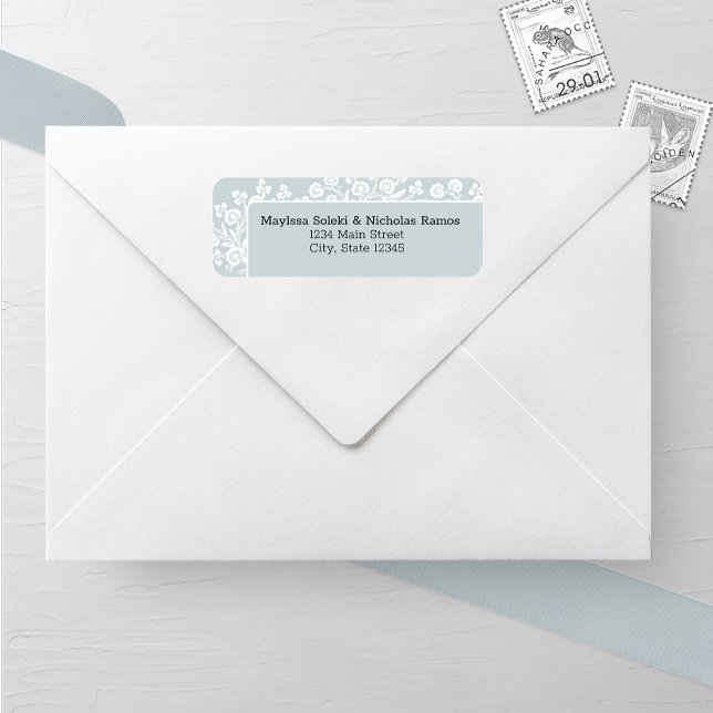 Etiqueta Endereço de Devolução Rustic Lace Wedding (Criador carregado)