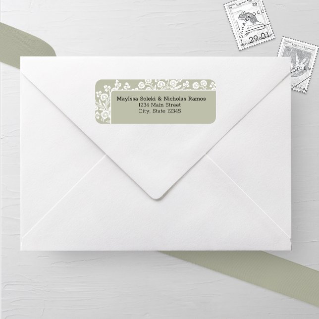 Etiqueta Endereço de Devolução Rustic Lace Wedding (Criador carregado)