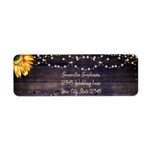 Etiqueta Endereço de Devolução Rustic Sunflower
