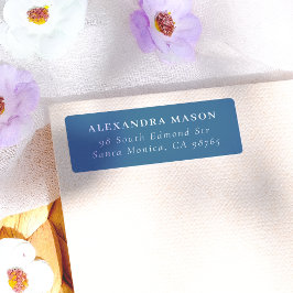 Etiqueta Endereço de Devolução Simples Blue Modern Serif