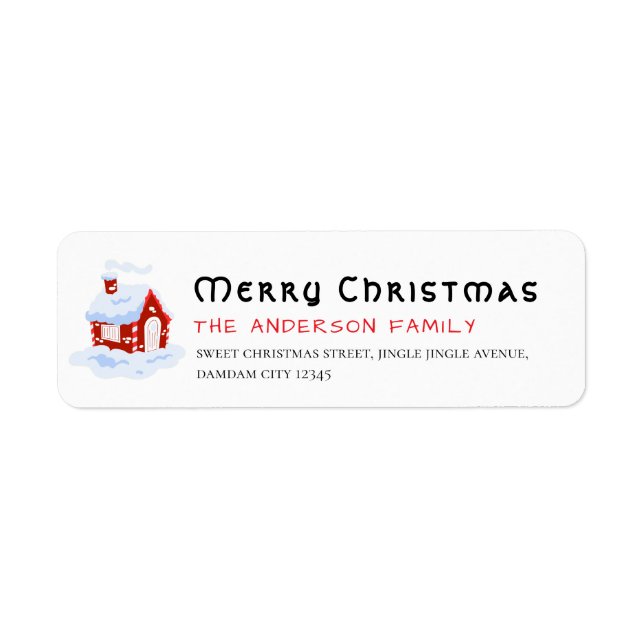 Etiqueta Endereço de Devolução Simples de Natal (Frente)