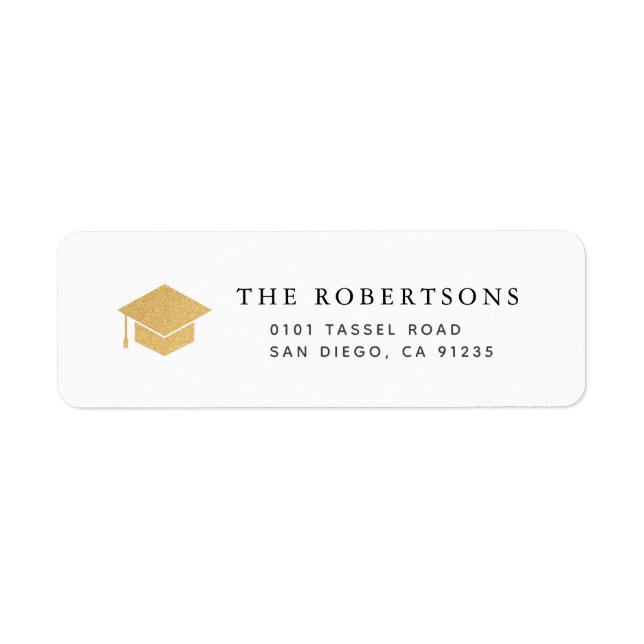 Etiqueta Endereço de devolução técnica do Boné de formatura (Frente)