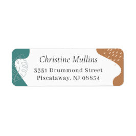 Etiqueta Endereço de devolução tropical de abstrato Summer