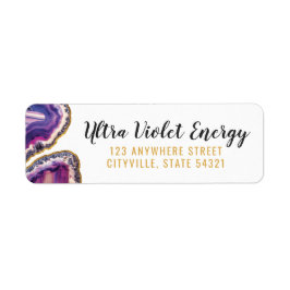 Etiqueta Endereço de devolução Ultra Violet da Fatia Geode