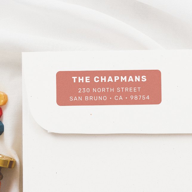 Etiqueta Endereço de Devolução Vermelho Moderno em Negrito (Criador carregado)