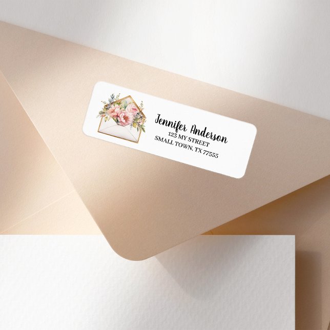 Etiqueta Endereço de Envelope Floral Pastel Fofo (Criador carregado)