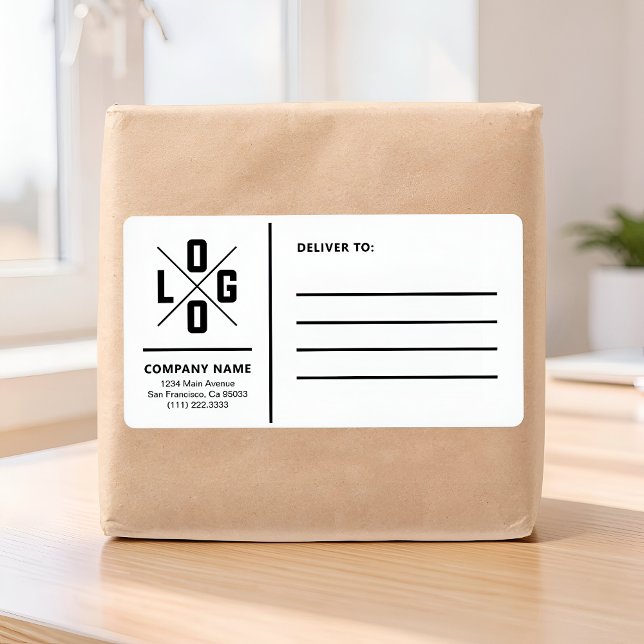 Etiqueta Endereço de Envio Comercial Personalizado com Logo (Criador carregado)