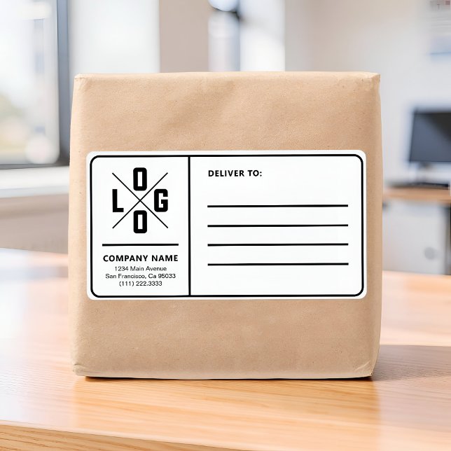 Etiqueta Endereço de Envio Comercial Personalizado com Logo (Criador carregado)