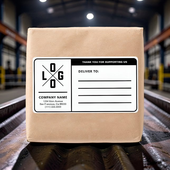 Etiqueta Endereço de Envio Comercial Personalizado com Logo (Criador carregado)
