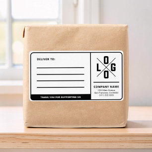 Etiqueta Endereço de Envio Comercial Personalizado com Logo