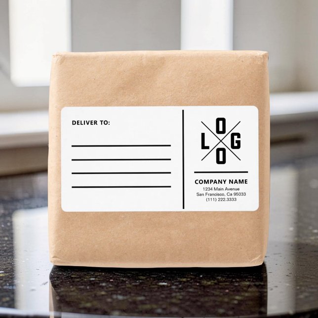 Etiqueta Endereço de Envio Comercial Personalizado com Logo (Criador carregado)