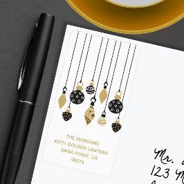 Etiqueta Endereço de Feriado de Enfeites de natal de Música