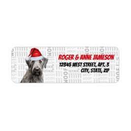 Etiqueta Endereço de Feriado do Cão Irish Wolfhound no Nata
