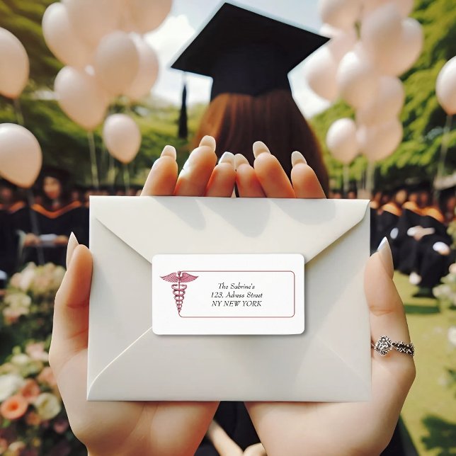 Etiqueta Endereço de Graduação do Estetoscópio de Estetoscó (Criador carregado)