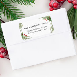 Etiqueta Endereço de Natal Botânico Branco