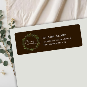 ETIQUETA ENDEREÇO DE NATAL DE CORPORATE BROWN BERRY WREATH