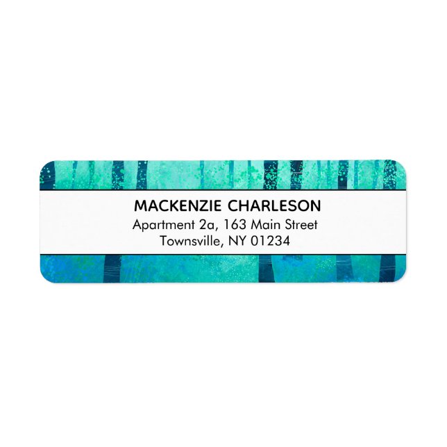 Etiqueta Endereço de pintura do Bluebell Woodland (Frente)