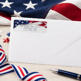 Etiqueta Endereço de Remessa com Bandeira Americana Clássic