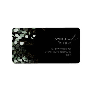 Etiqueta Endereço de Resposta RSVP Casamento Verde Preto Do