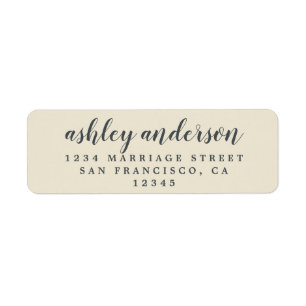 Etiqueta Endereço de Retorno Branco Antigo de Script Elega