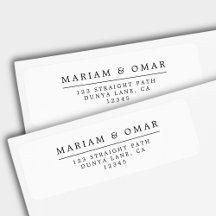 Endereço de Retorno Branco Minimalista Elegante