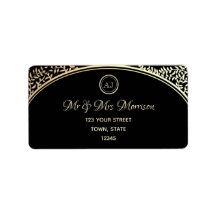 Endereço de Retorno Chic Preto e Dourado