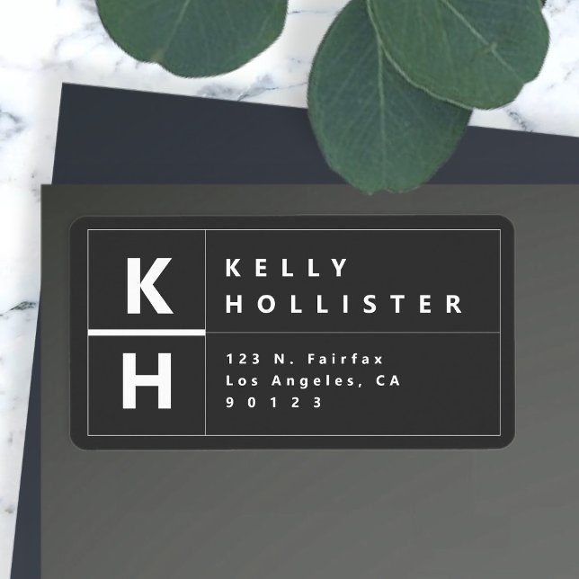 Etiqueta Endereço de retorno criativo moderno | Cinzas quas (Criador carregado)