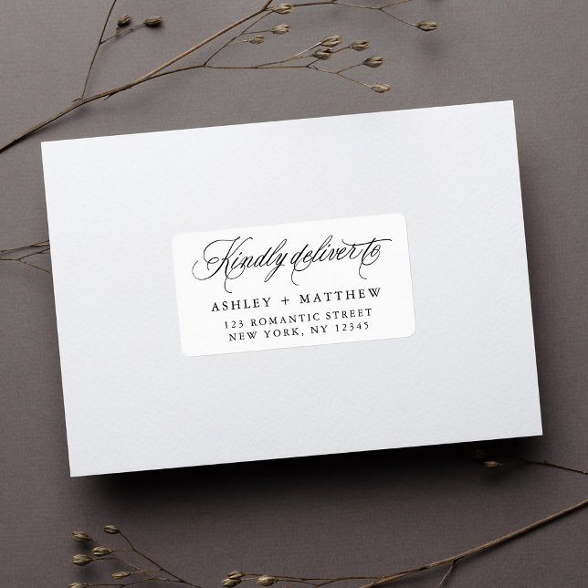 Etiqueta Endereço de retorno da caligrafia romântica (Criador carregado)