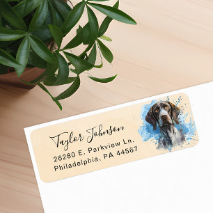 Etiqueta Endereço de Retorno de Cachorro Pointer Alemão de