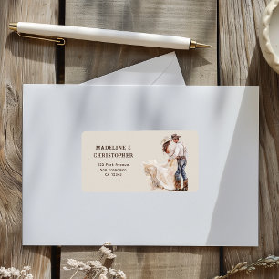 Etiqueta Endereço de Retorno de Casamento Boho Western Ranc
