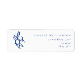 Etiqueta Endereço de Retorno de Casamento Doodle Blue Lemon