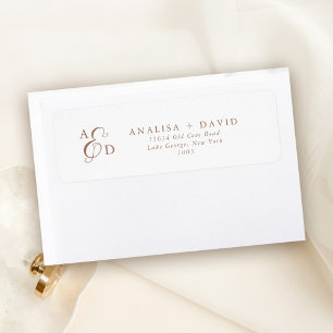 Etiqueta Endereço de Retorno de Casamento Elegante Ampersan