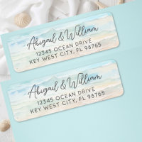 Endereço de Retorno de Casamento em Aquarela de Pr