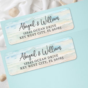 Etiqueta Endereço de Retorno de Casamento em Aquarela de Pr