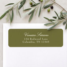 Endereço de Retorno de Casamento em Verde Oliva Cl