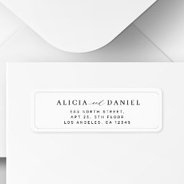 Etiqueta Endereço de retorno de casamento enquadrado pela t