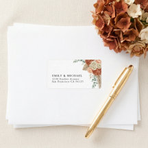 Endereço de Retorno de Casamento Floral Boho Terra