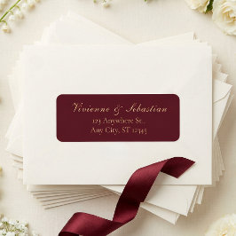 Etiqueta Endereço de Retorno de Casamento Minimalista em Do