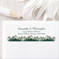 Endereço de Retorno de Casamento Pequeno Montanhas