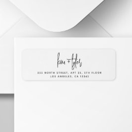 Etiqueta Endereço de retorno de casamento simples de script