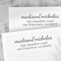Endereço de Retorno de Chic Elegante de Script Cur