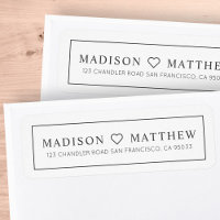 Endereço de Retorno de Coração Chic Simples Modern