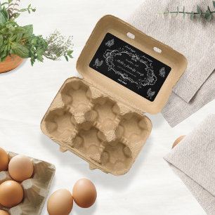 Etiqueta endereço de retorno de fazenda de vintage de borda