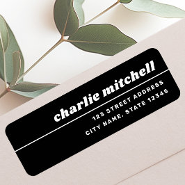 Etiqueta Endereço de retorno de fonte retrorativa preto-e-b